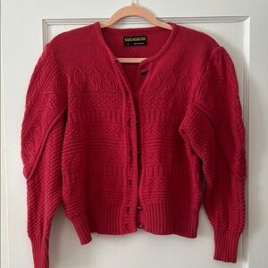 Geiger vintage wool Women's Raspberry pink Knit Sweater